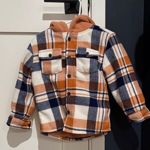 Cat & Jack Plaid Jacket - Navy, Orange, White
